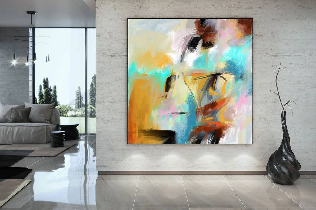 Pink Handmade Contemporary Your Abstract Canvas Wall Art CI56R